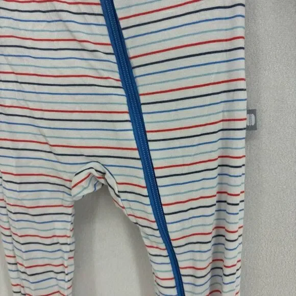 Macaron + Me Footsie Stripes baby boy girl 9-12 months blue red white pajama - Picture 7 of 7
